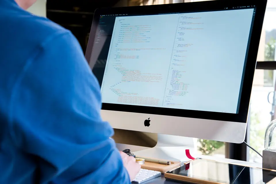 Desarrollador trabajando en el software de la plataforma